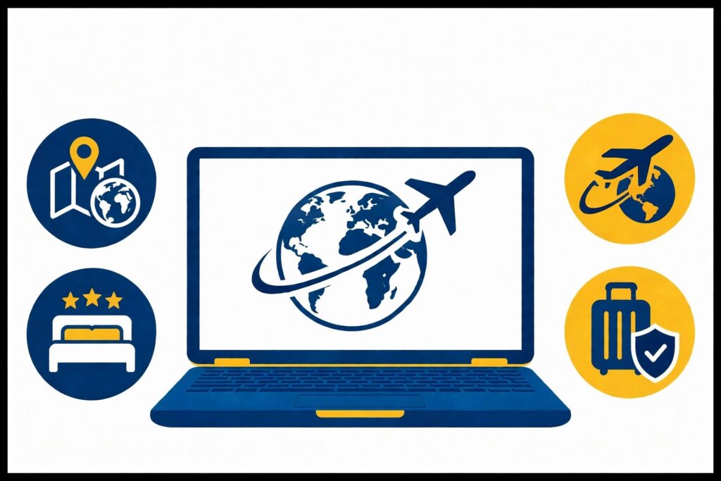travel laptop icons